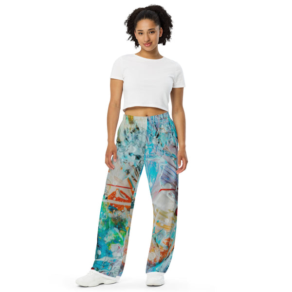 All-over print unisex wide-leg pants