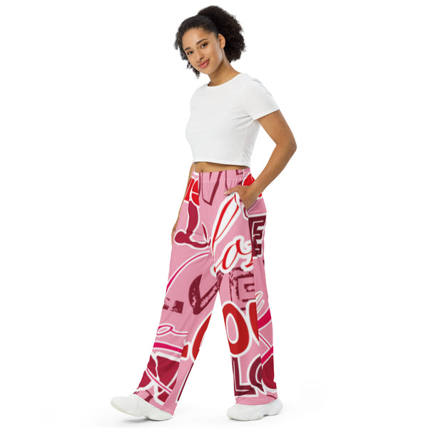 All-over print unisex wide-leg pants
