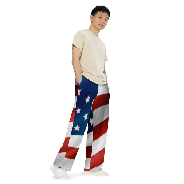 All-over print unisex wide-leg pants